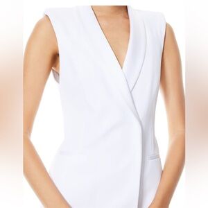 Alice + Olivia Valentina Sleeveless Tuxedo Dress